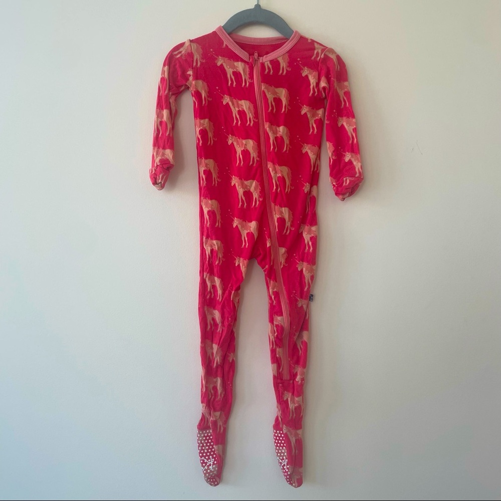 Kickee Pants Unicorn zipped footie pajama, sz 12-18